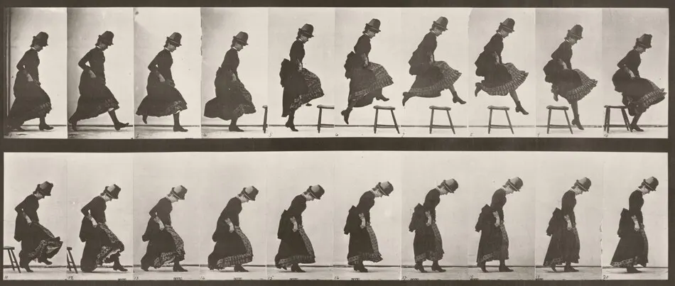 Plate Number 156. Jumping, running straight high jump by Eadweard Muybridge