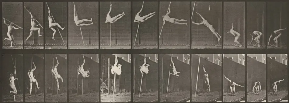 Plate Number 164. Jumping and pole-vaulting by Eadweard Muybridge