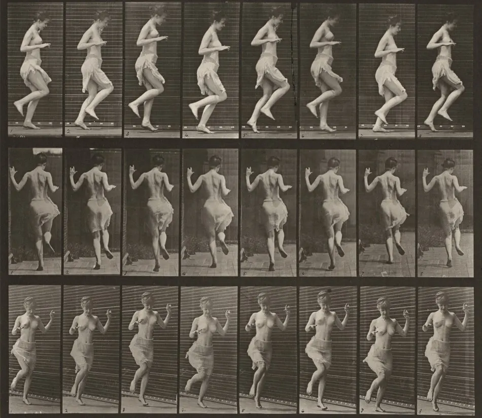 Plate Number 185. Hopping on left foot by Eadweard Muybridge
