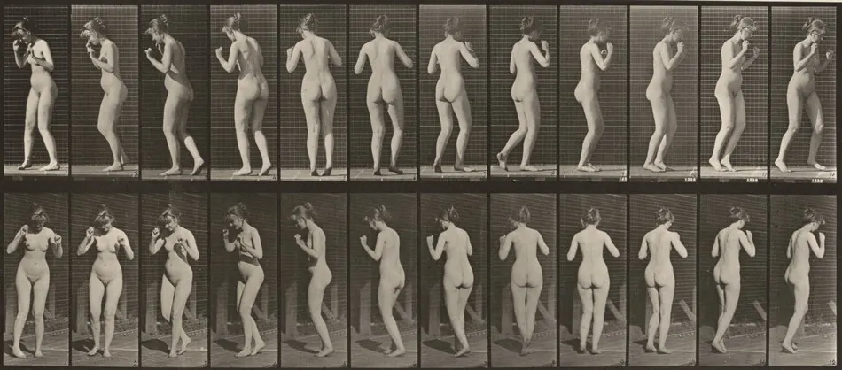 Plate Number 195. Dancing a waltz by Eadweard Muybridge
