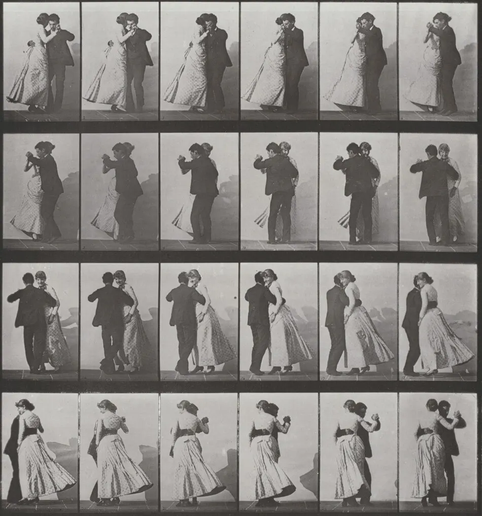 Plate Number 197. Man and woman dancing a waltz by Eadweard Muybridge