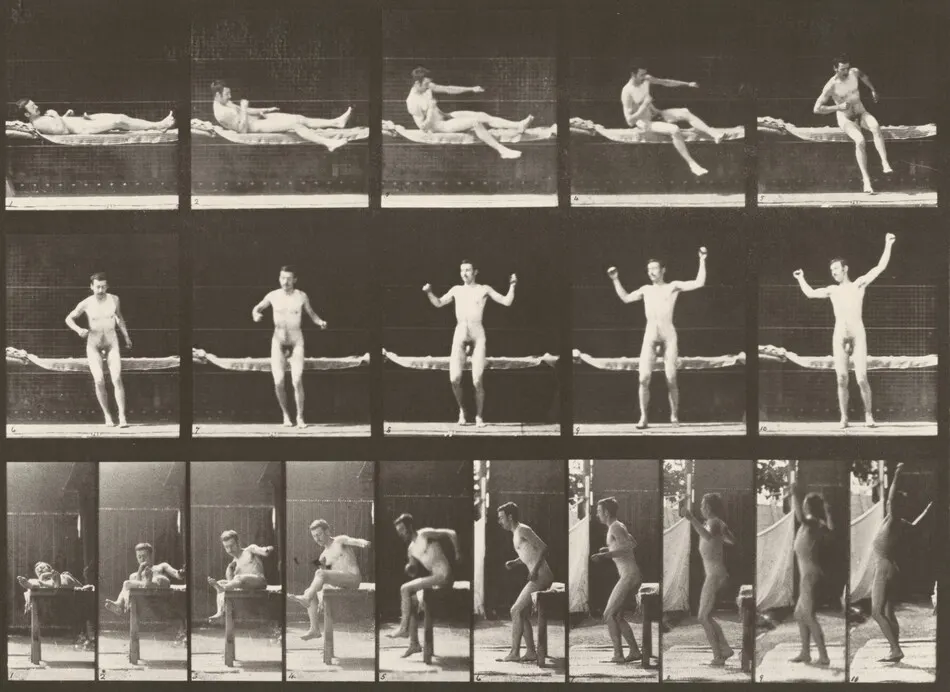 Plate Number 260. Arising from couch and stretching arms by Eadweard Muybridge