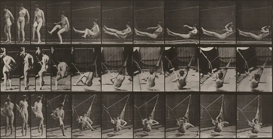 Plate Number 261. Getting into hammock by Eadweard Muybridge
