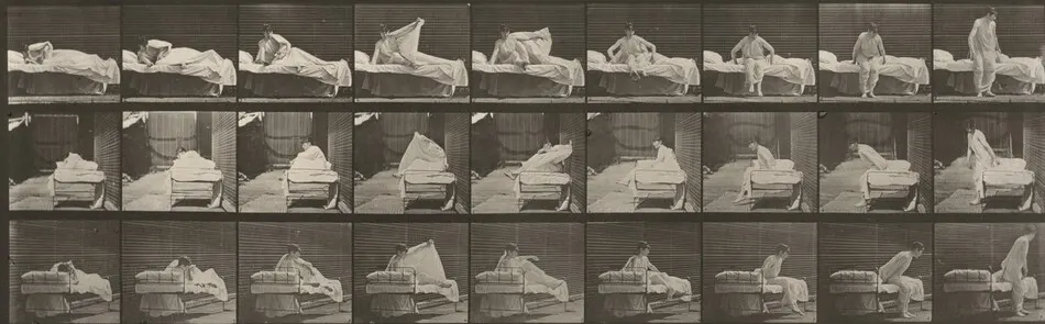 Plate Number 265. Getting out of bed by Eadweard Muybridge