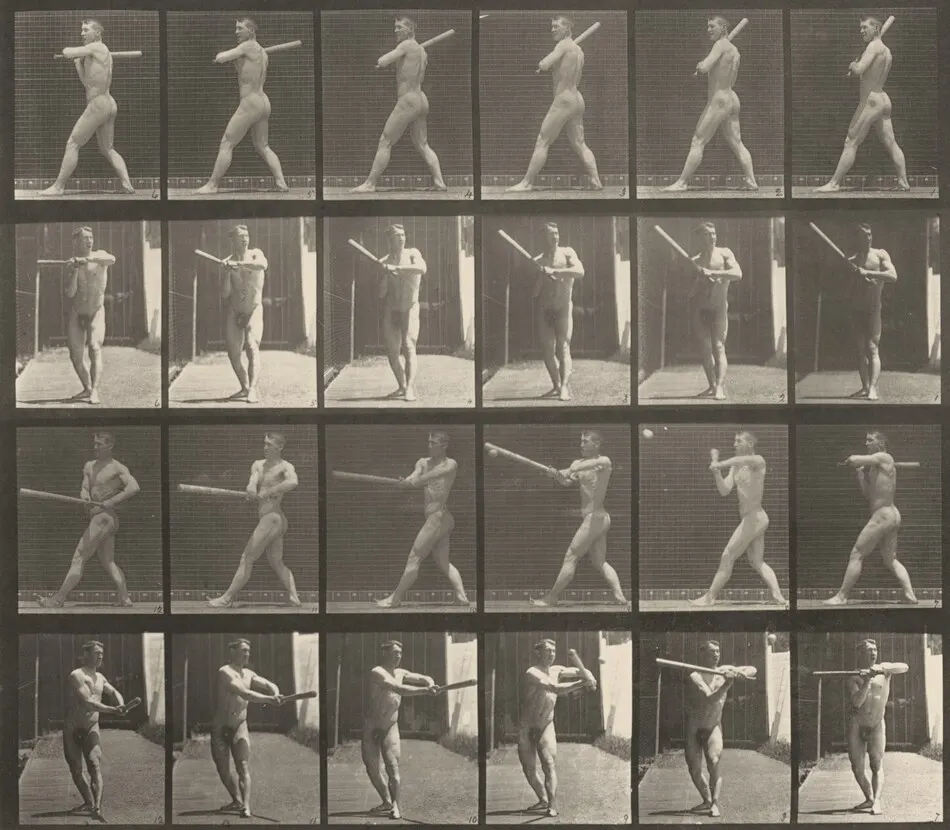 Plate Number 274. Baseball, batting by Eadweard Muybridge