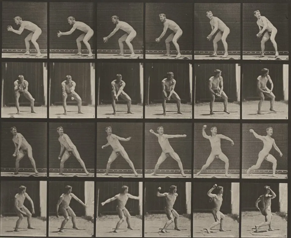 Plate Number 283. Baseball, catching and throwing by Eadweard Muybridge