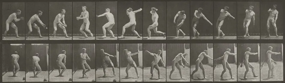 Plate Number 284. Baseball, catching and throwing by Eadweard Muybridge