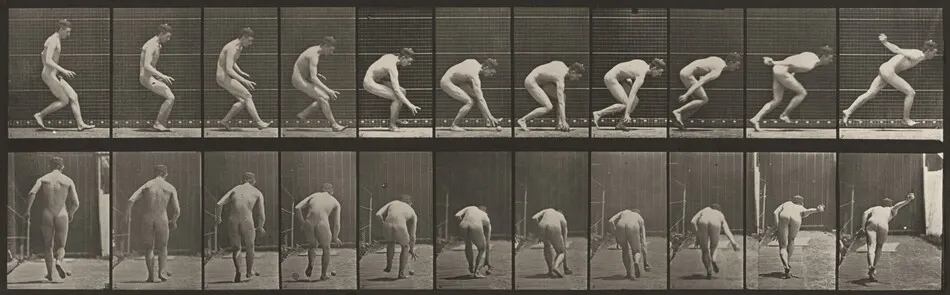Plate Number 287. Baseball, running and picking up the ball by Eadweard Muybridge