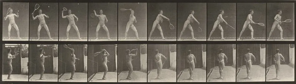 Plate Number 294. Lawn tennis, serving by Eadweard Muybridge
