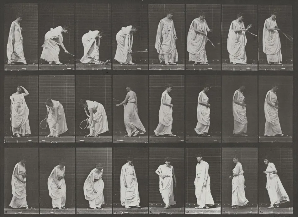 Plate Number 299. Playing with a ball by Eadweard Muybridge