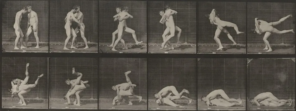 Plate Number 347. Wrestling, Graeco-Roman by Eadweard Muybridge