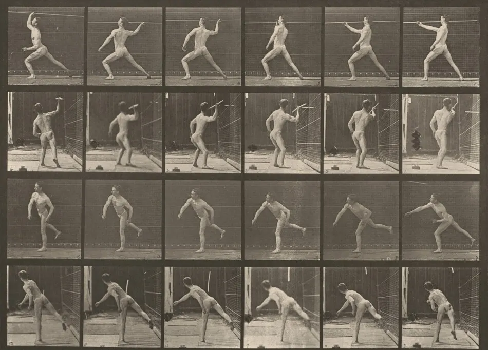 Plate Number 360. Throwing a spear by Eadweard Muybridge