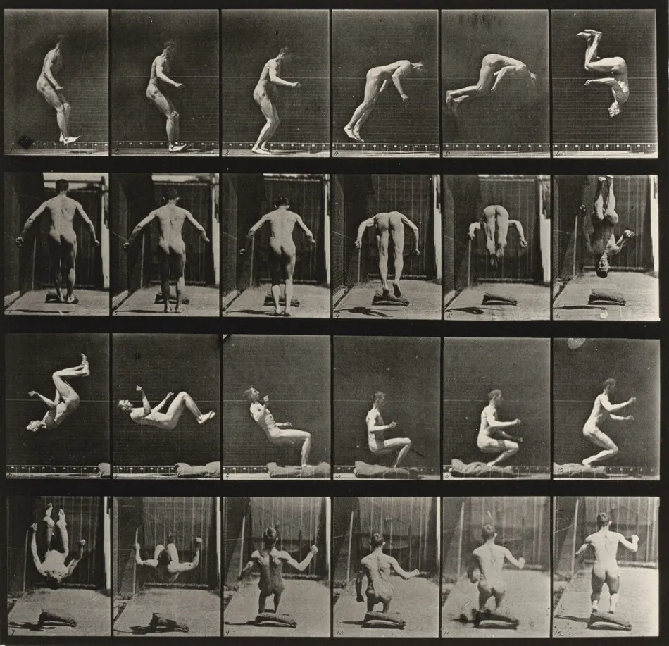 Plate Number 363. Running somersault by Eadweard Muybridge