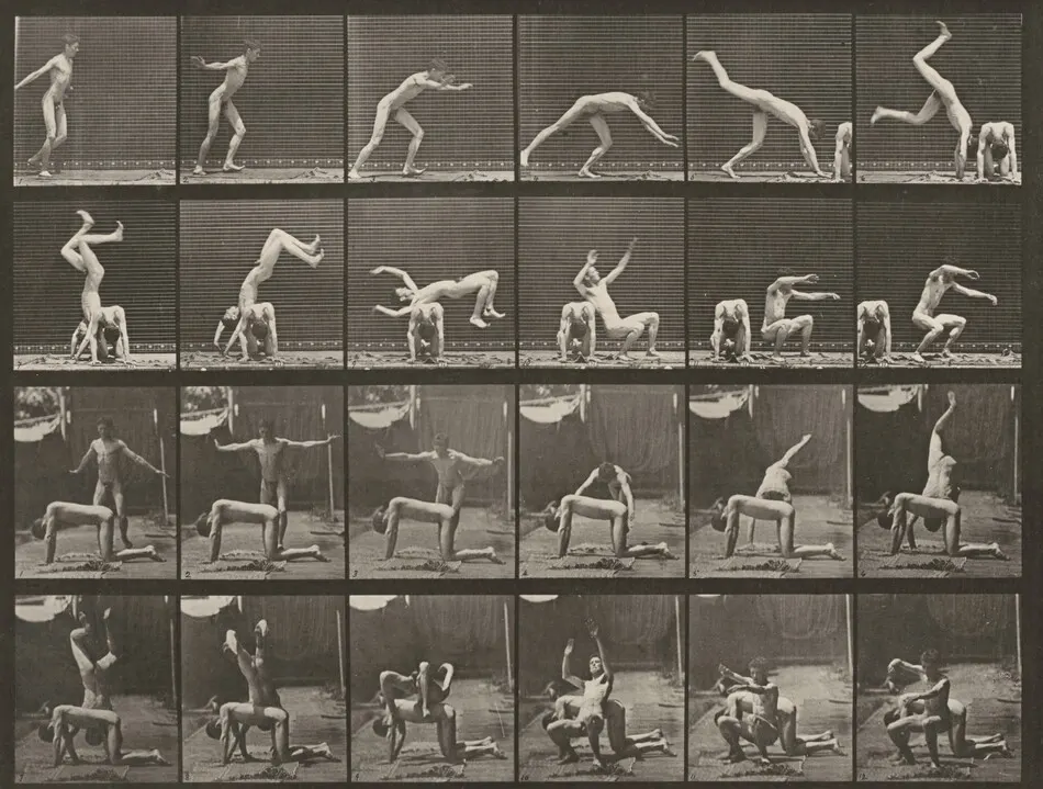 Plate Number 364. Handspring over a man's back by Eadweard Muybridge
