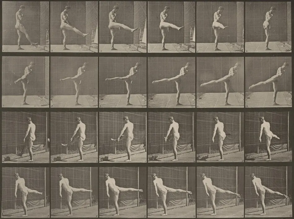 Plate Number 370. First ballet action by Eadweard Muybridge