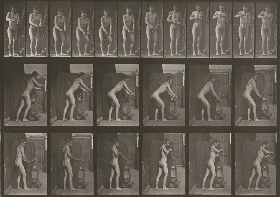 Plate Number 395. Turning a crank handle by Eadweard Muybridge