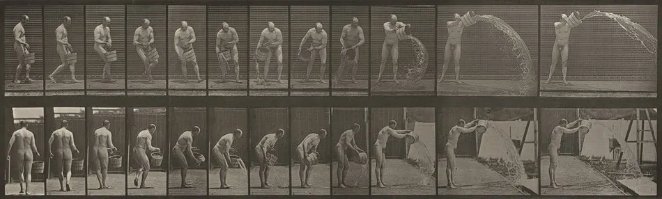 Plate Number 399. Emptying a bucket of water by Eadweard Muybridge