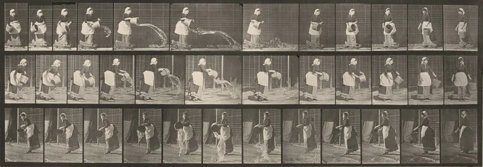 Plate Number 404. Emptying a bucket of water by Eadweard Muybridge
