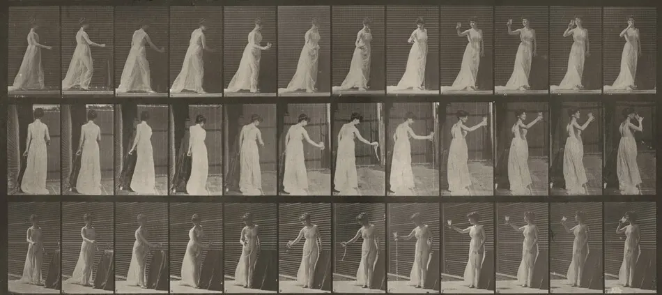 Plate Number 462. Pouring a libation on the ground and drinking from a goblet by Eadweard Muybridge