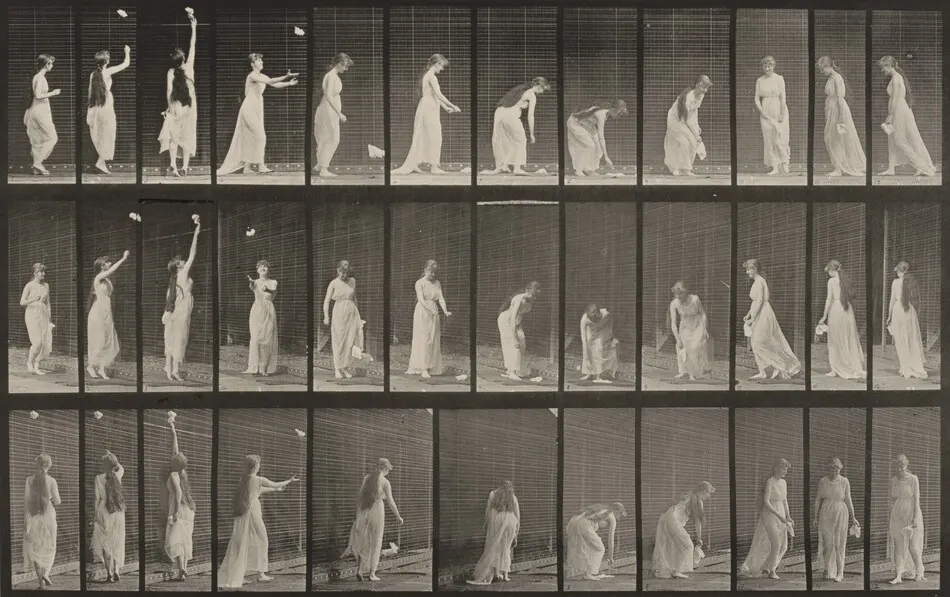 Plate Number 463. Reaching up, stooping and turning around by Eadweard Muybridge