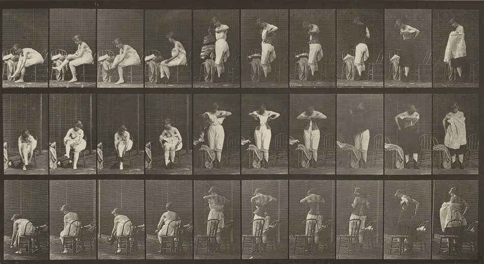 Plate Number 494. Miscellaneous phases of the toilet by Eadweard Muybridge