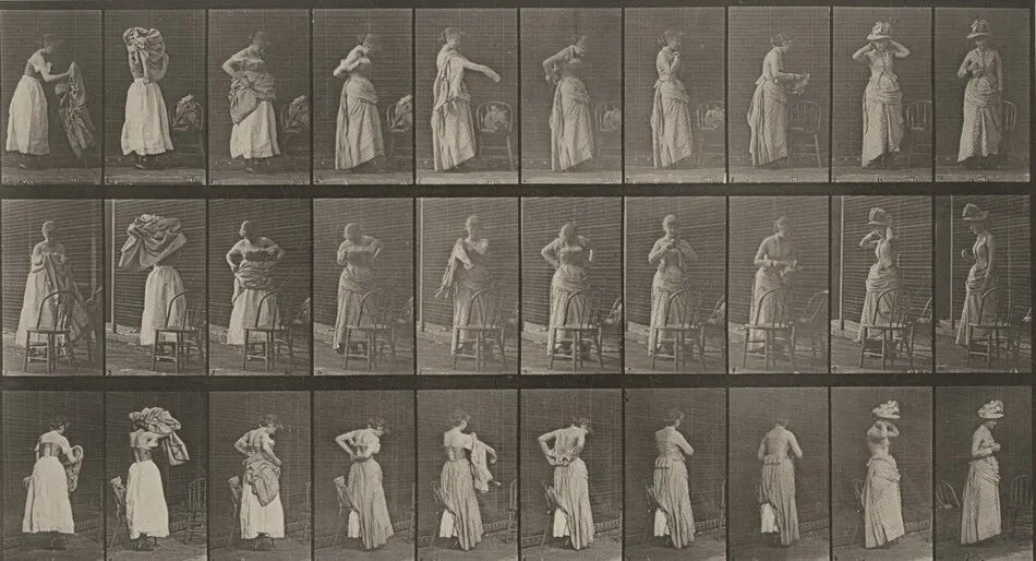 Plate Number 495. Miscellaneous phases of the toilet by Eadweard Muybridge