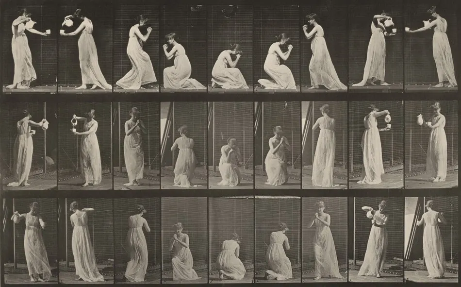 Plate Number 502. Miscellaneous, stooping, kneeling, etc. by Eadweard Muybridge