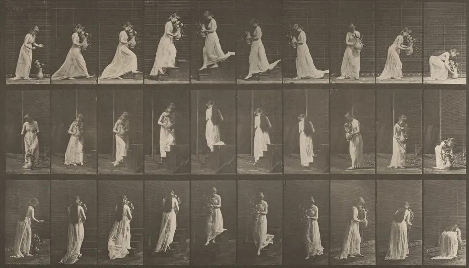 Plate Number 515. Ascending and descending stairs by Eadweard Muybridge