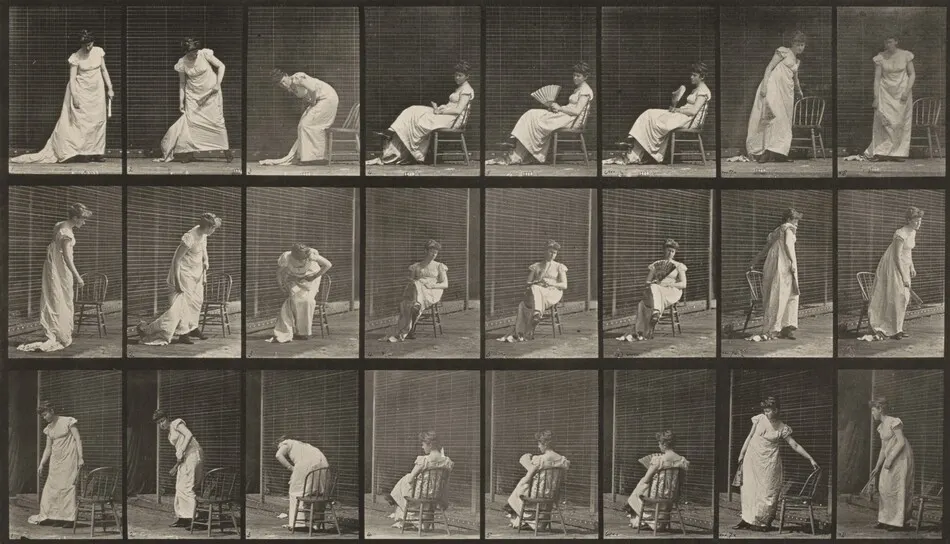 Plate Number 518. Sitting down, rising, etc. by Eadweard Muybridge