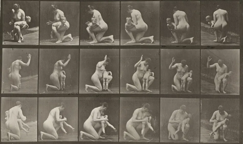 Plate Number 527. A-C: Spanking a child by Eadweard Muybridge