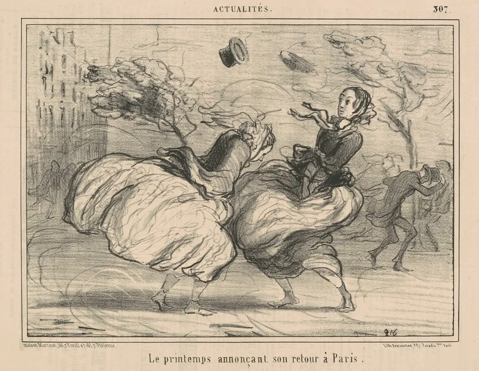 Le printemps annonçant son retour à Paris by Honoré Daumier