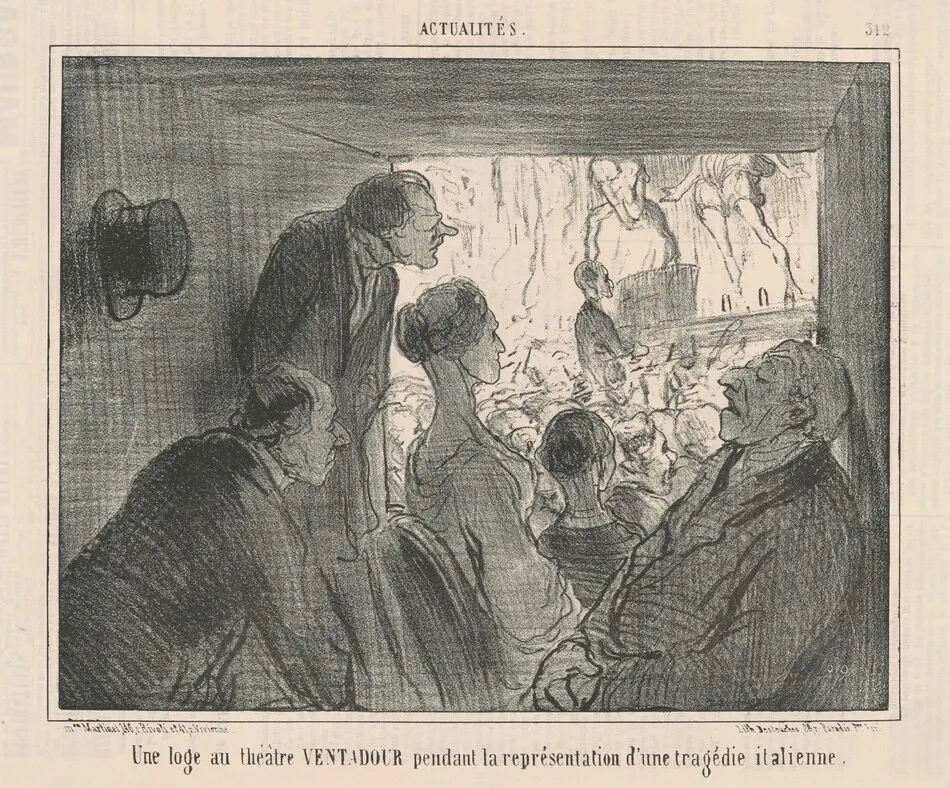 Un loge au théâtre VENTADOUR... by Daumier, Honoré