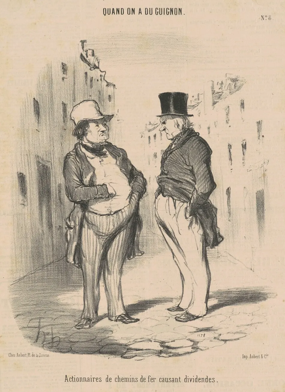 Actionnaires de chemins de fer causant dividendes by Honoré Daumier