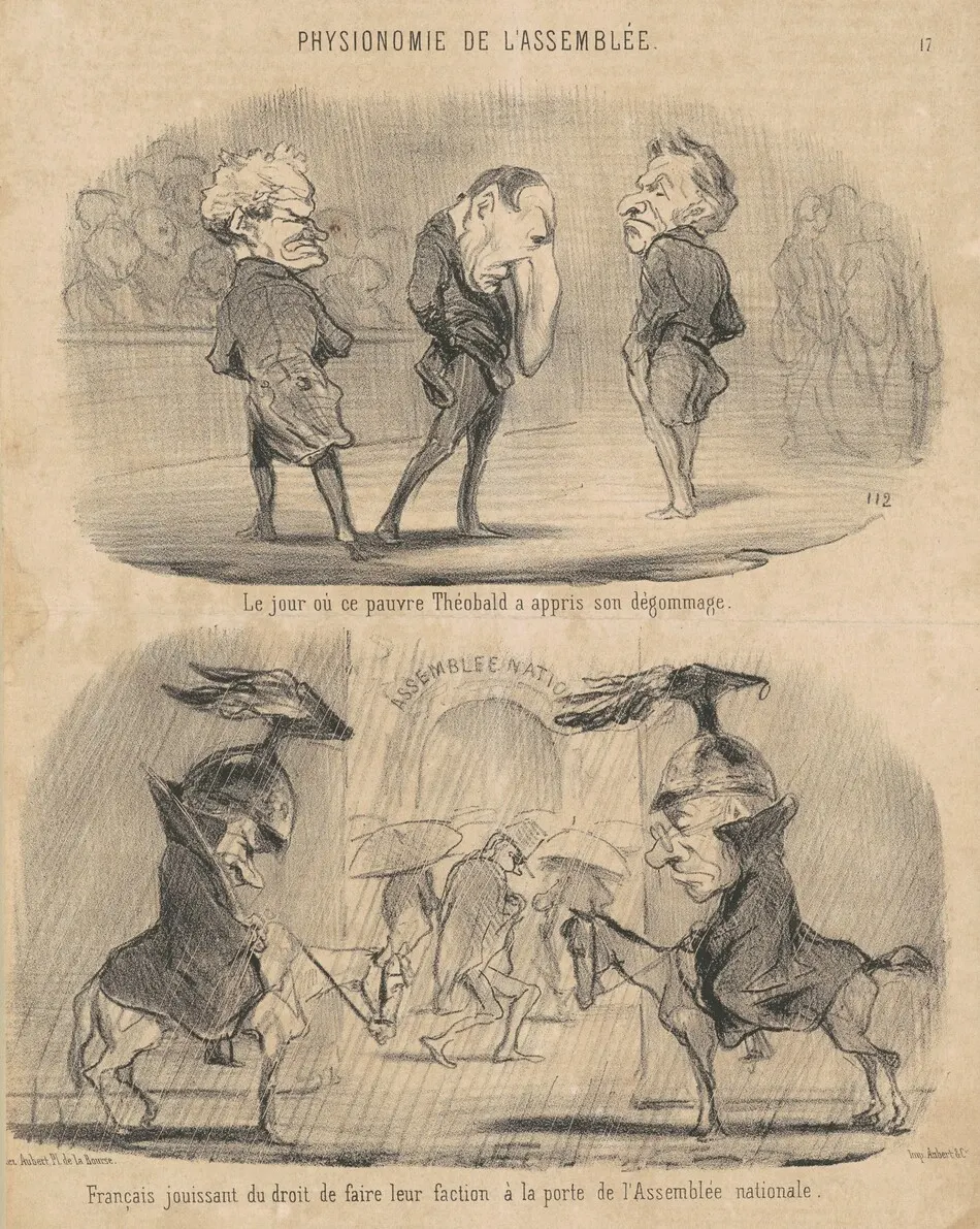 Le jour ou ... Théobald a appris son dégommage by Honoré Daumier