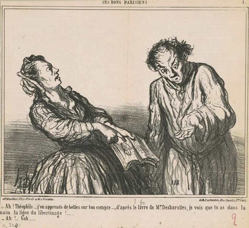 Ah! Théophile ... j'en apprends de belles ... by Honoré Daumier