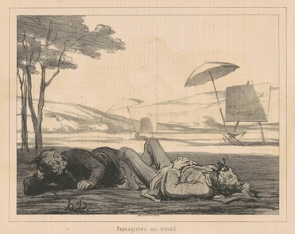 Paysagistes au travail (Landscape Artists at Work) by Honoré Daumier