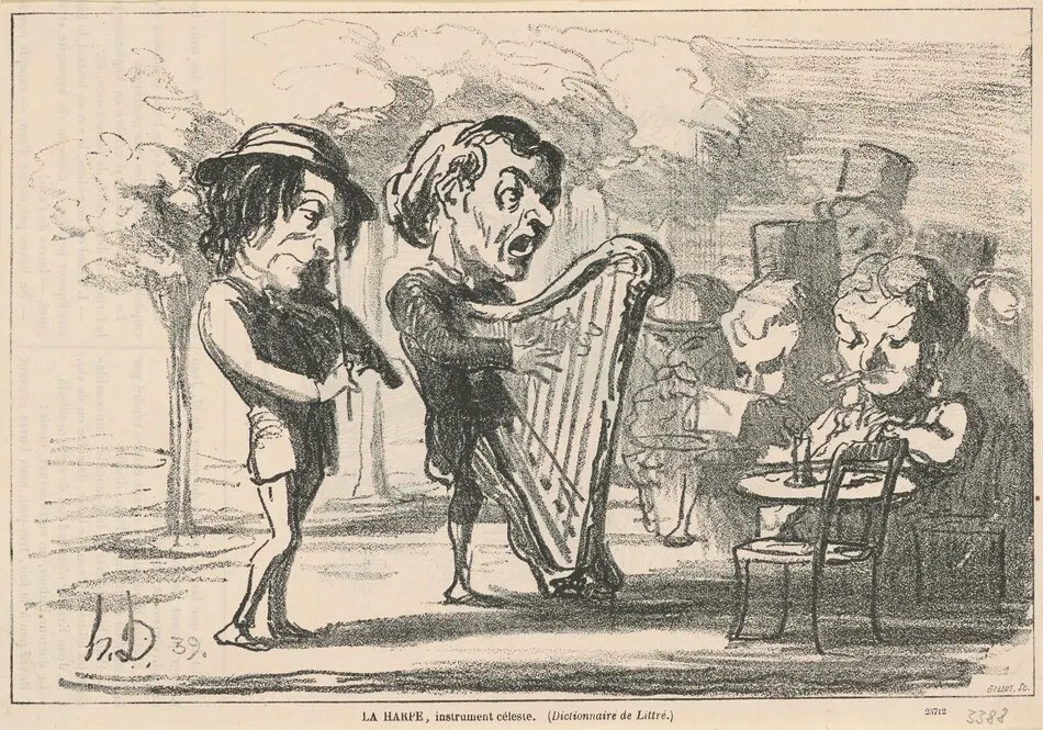 La harpe, instrument céleste by Honoré Daumier