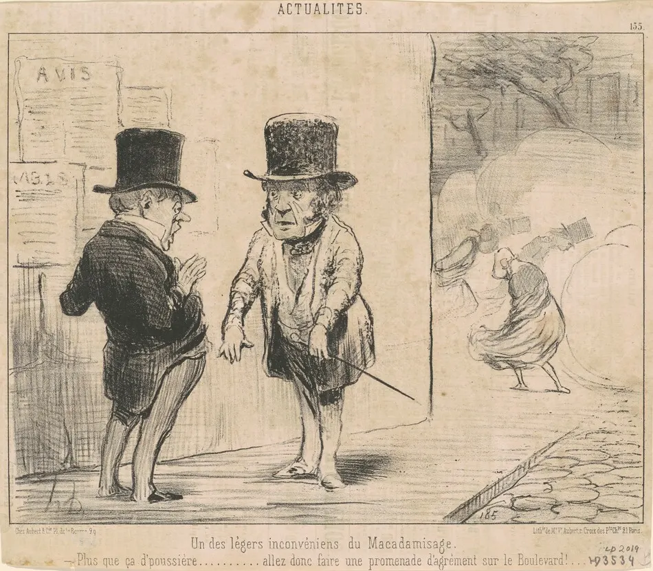 Un des ... inconvéniens du macadamisage ... by Daumier, Honoré
