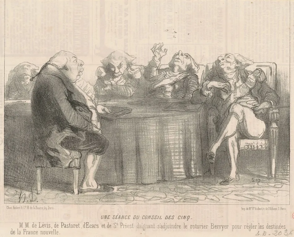Une séance du conseil des cinq by Daumier, Honoré