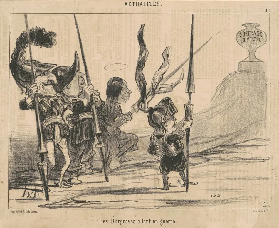 Les burgraves allant en guerre by Honoré Daumier