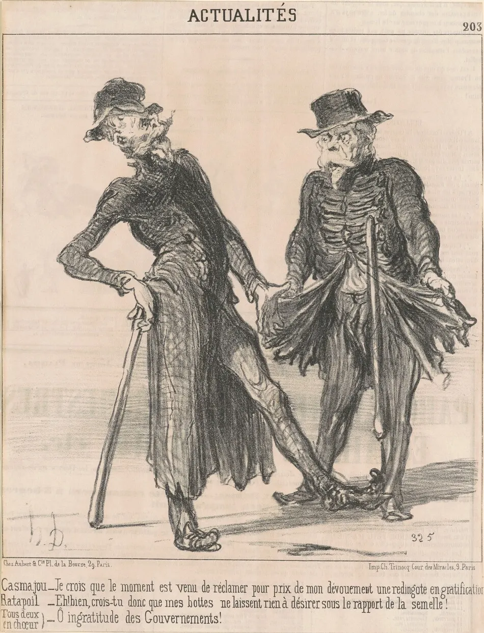 Casmajou -- Ratapoil (tous deux en choeur) by Honoré Daumier