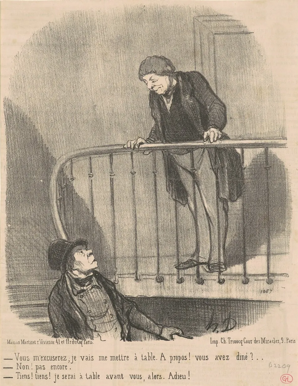 Vous m'excuserez: je vais me mettre a table ... by Daumier, Honoré