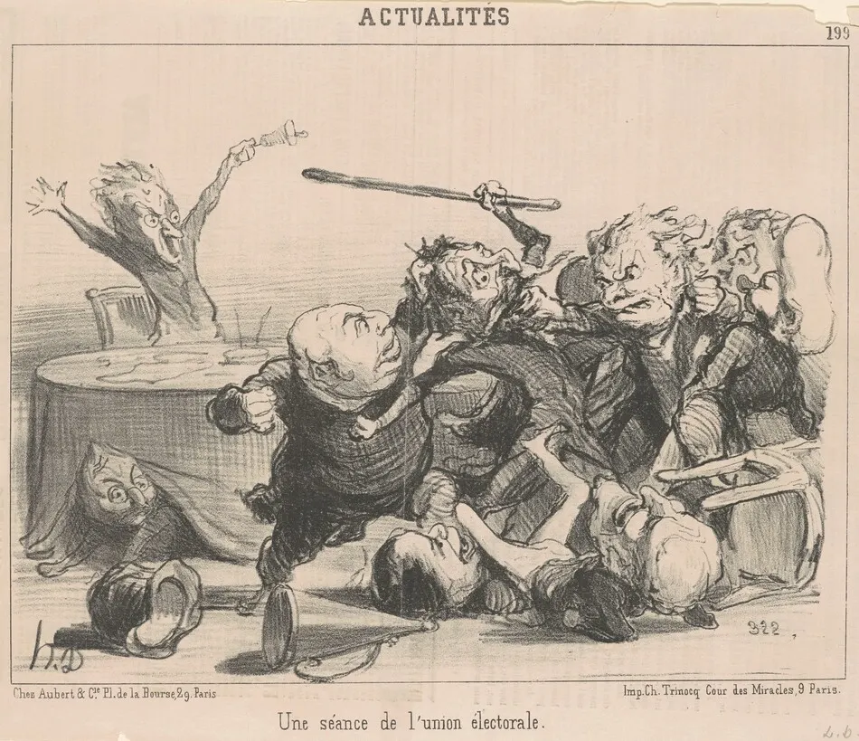Une séance de l'union électorale by Daumier, Honoré