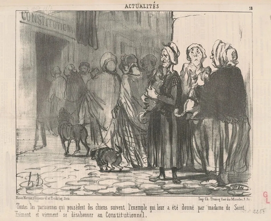 Toutes le Parisiennes qui possèdent des chiens ... by Daumier, Honoré