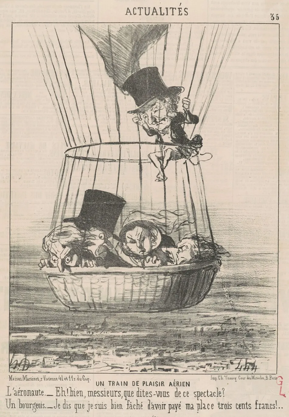 Un train de plaisir aérien by Daumier, Honoré