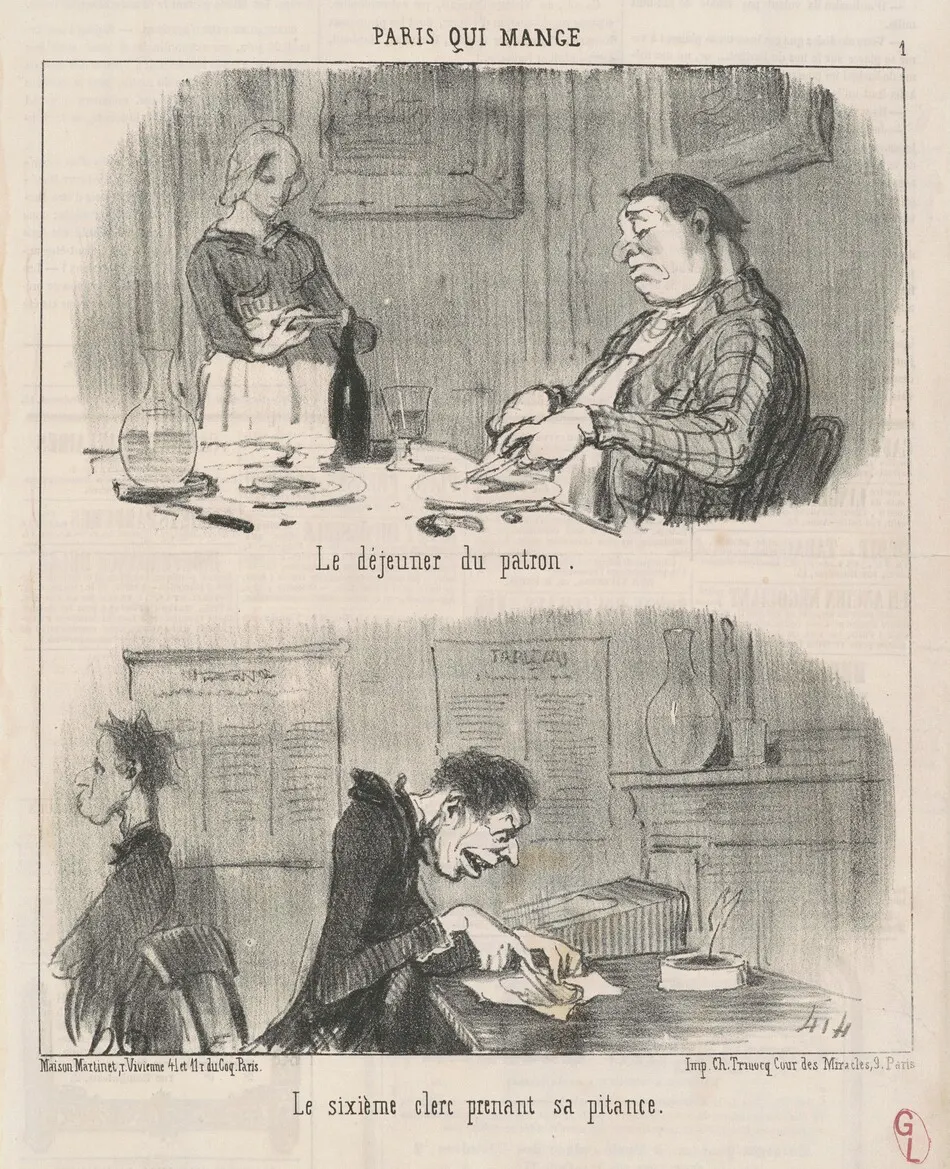 Le déjeuner du patron le sixiéme clerc ... by Honoré Daumier