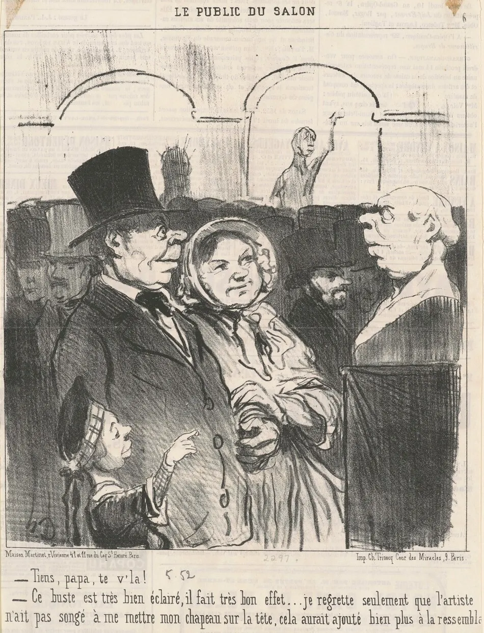Tiens, papa, te v'la! ... by Daumier, Honoré