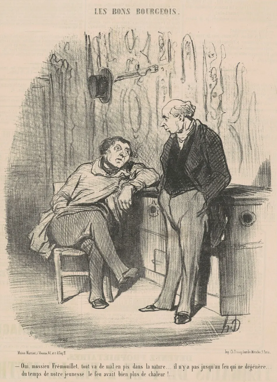 Oui, Mossieu Fremouillet, tout va de mal en pis ... by Honoré Daumier