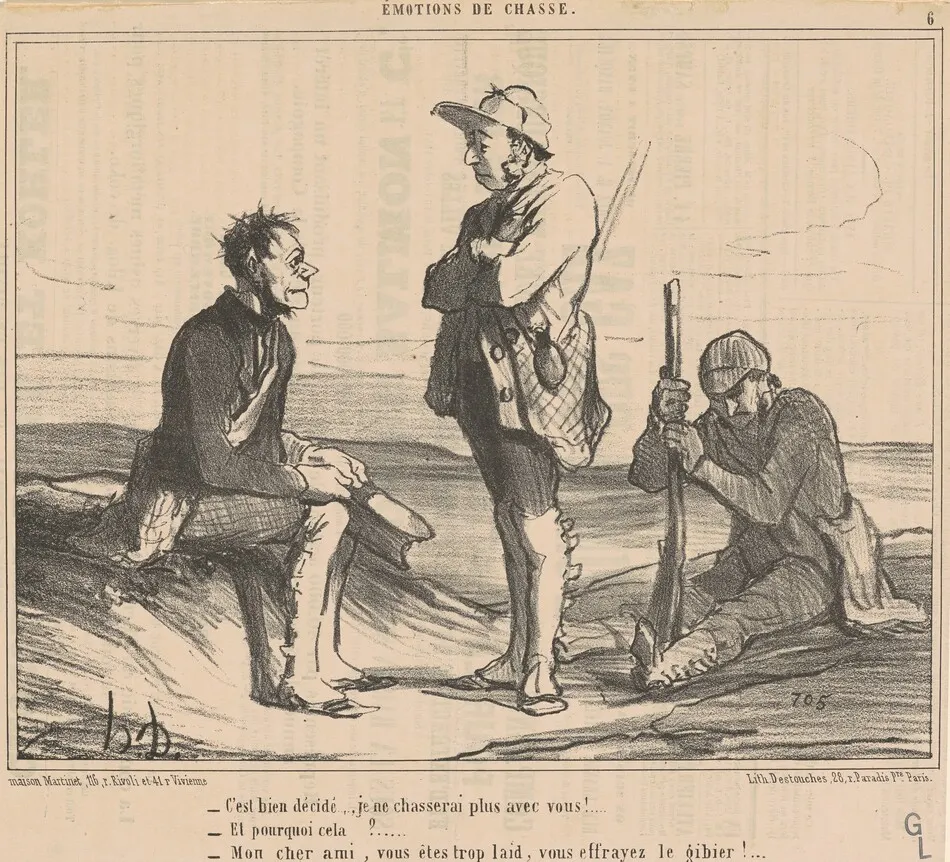 C'est bien décidé ... Je ne chasserai plus avec vous! ... by Honoré Daumier