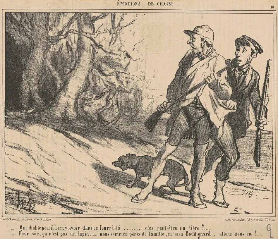Que diable peut-il bien y avoir dans ce fourré-la? ... by Honoré Daumier